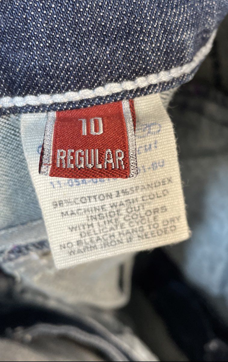 Stetson Women's Blue Distressed Rhinestone Flap Bootcut Jeans Sz 10
