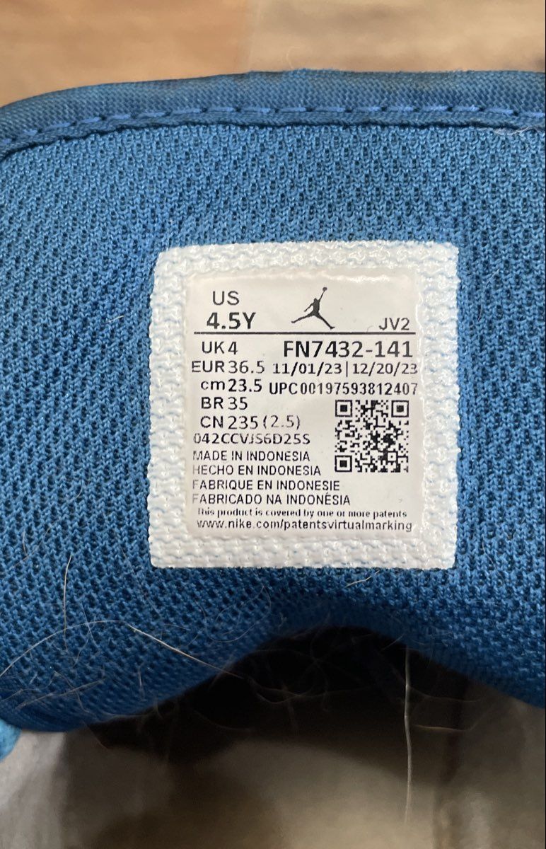 Nike Air Jordan 1 Mid Legend Blue White GS Kids Sneakers Size 4.5Y
