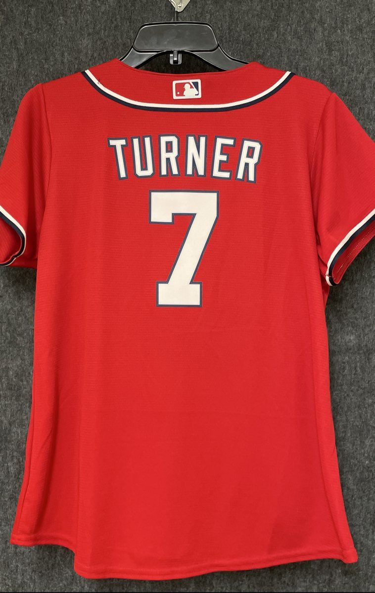 Nike Women's Washington Nationals Trea Turner Jersey Red #7 Sz L