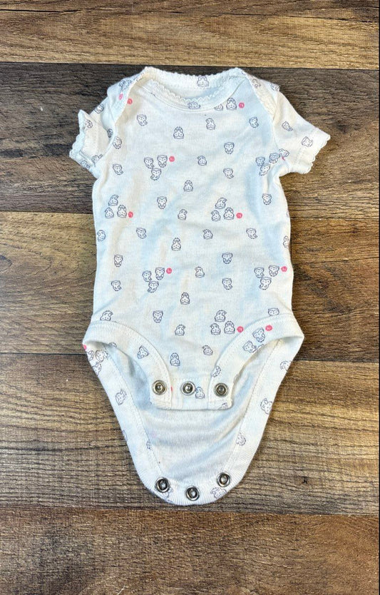 Just One You by Carter's Baby Girls White Owl Short Sleeve Bodysuit Sz Preemie