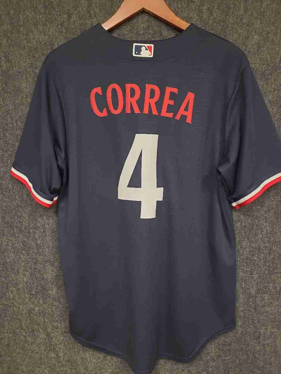Nike Men's Minnesota Twins Carlos Correa Navy Blue Baseball Jersey Size M