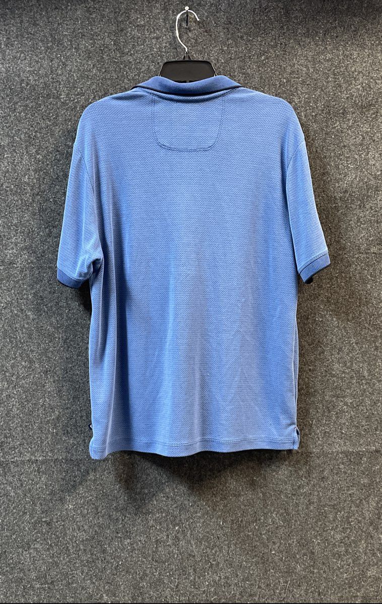 Tommy Bahama Men's Blue Textured Modal Blend Short Sleeve Polo Shirt Sz M