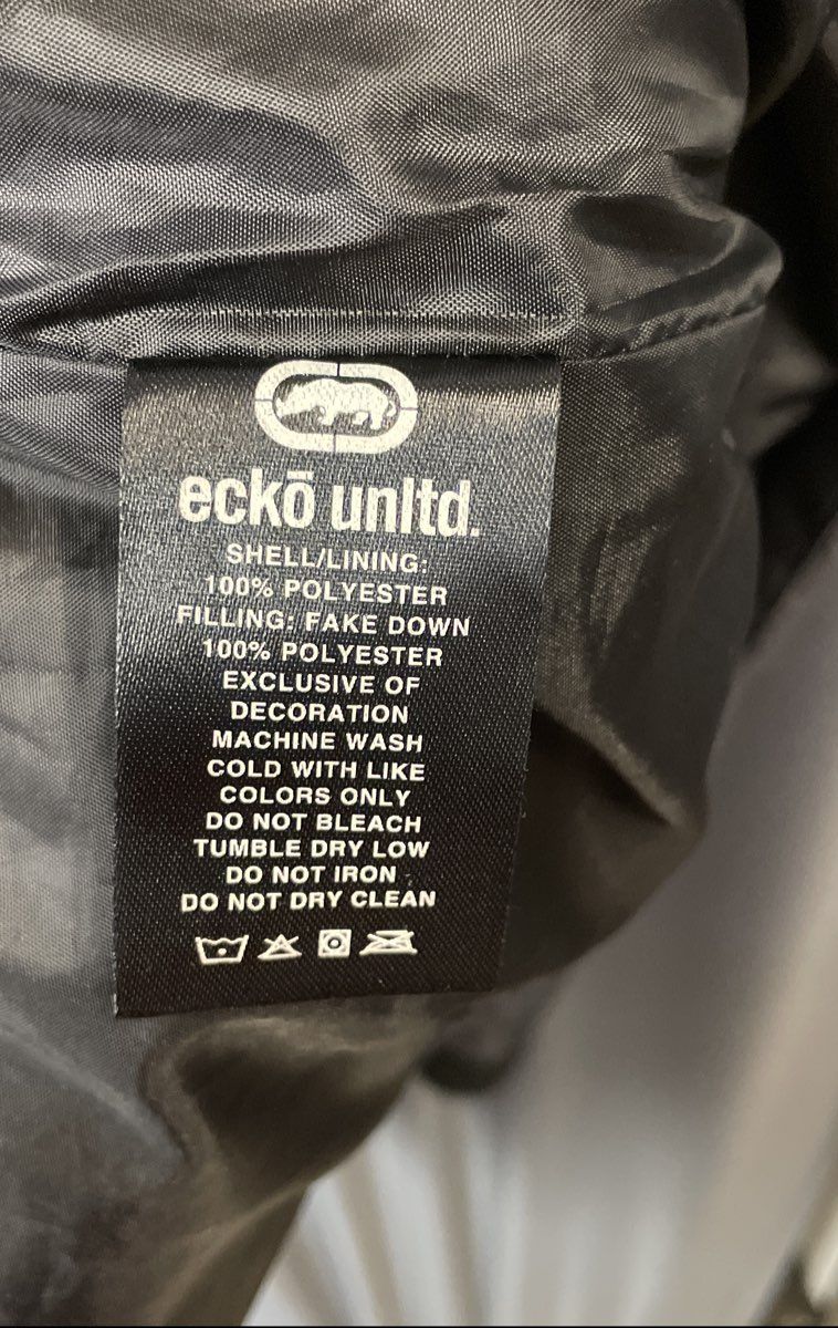 Ecko Unltd Men's Hooded Parka Jacket Red Black Urban Camo Insulated Puffer Sz L