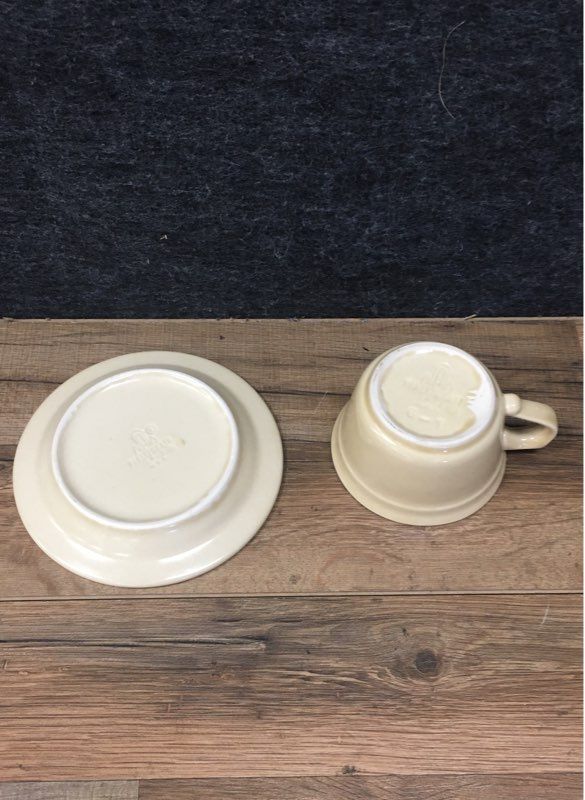 Lot of 3 Pfaltzgraff Village Brown Plates and Cups