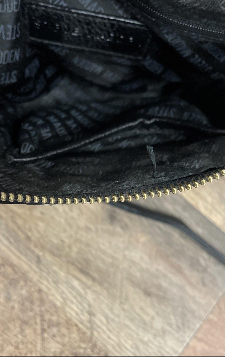 Steve Madden Black Embossed Logo Crossbody Handbag Purse Lot of 2