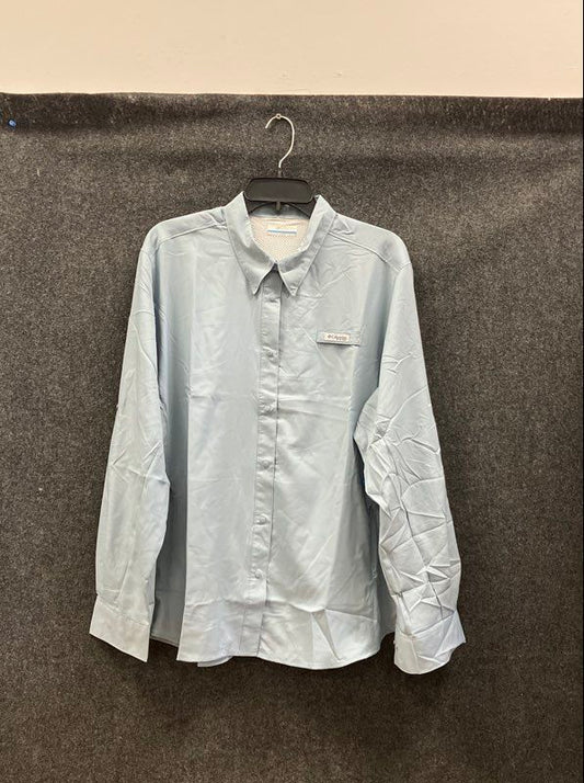 Columbia Women's PFG Tamiami II Fishing Shirt Light Blue NWT XXL
