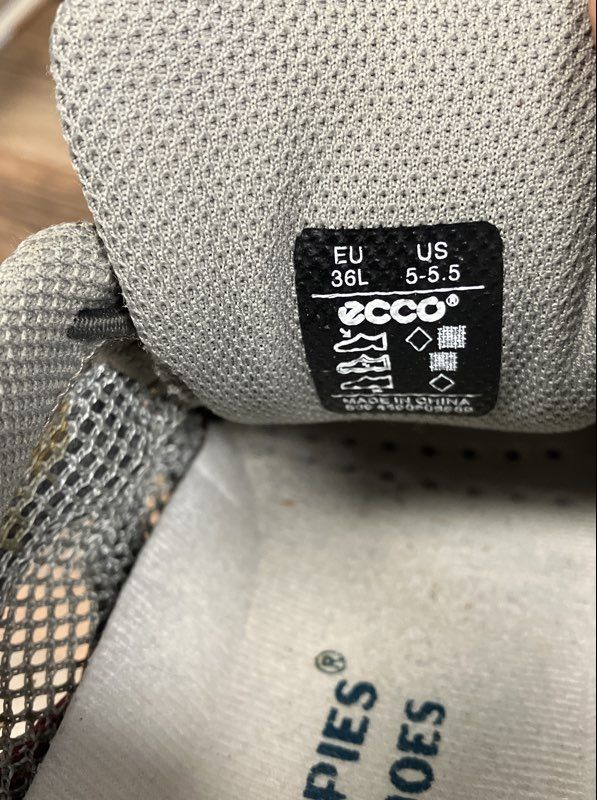 Ecco Receptor Gray Pink Bungee Trail Running Shoes Women's Size 5-5.5