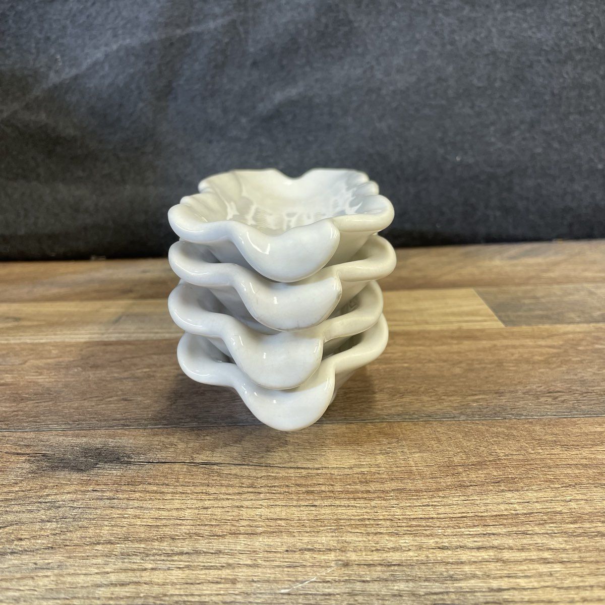 Set of 4 White Ceramic Corn on the Cob Dishes