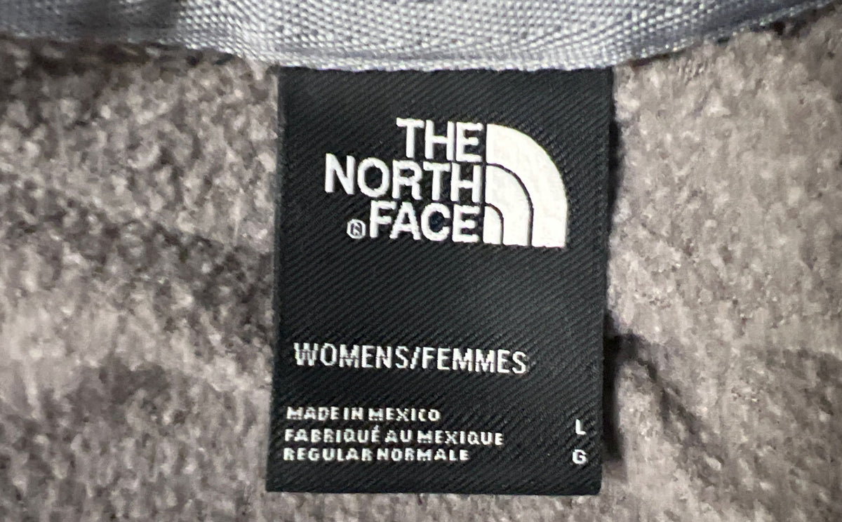 The North Face Women's Heather Gray Large Logo Pullover Hoodie Sz L