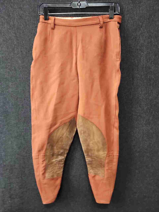 Vintage 70s Womens Burnt Orange Equestrian Riding Jodhpurs Pants Suede 26W