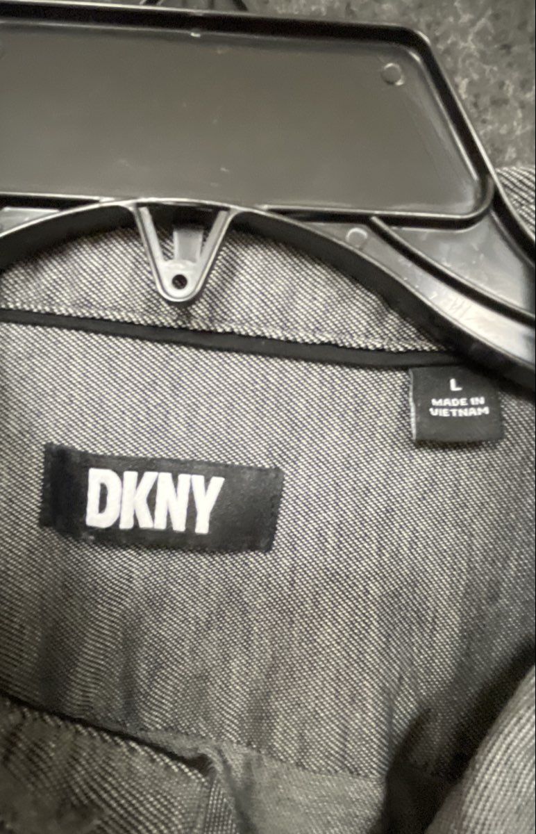DKNY Men's Gray Long Sleeve Button Down Shirt Sz L