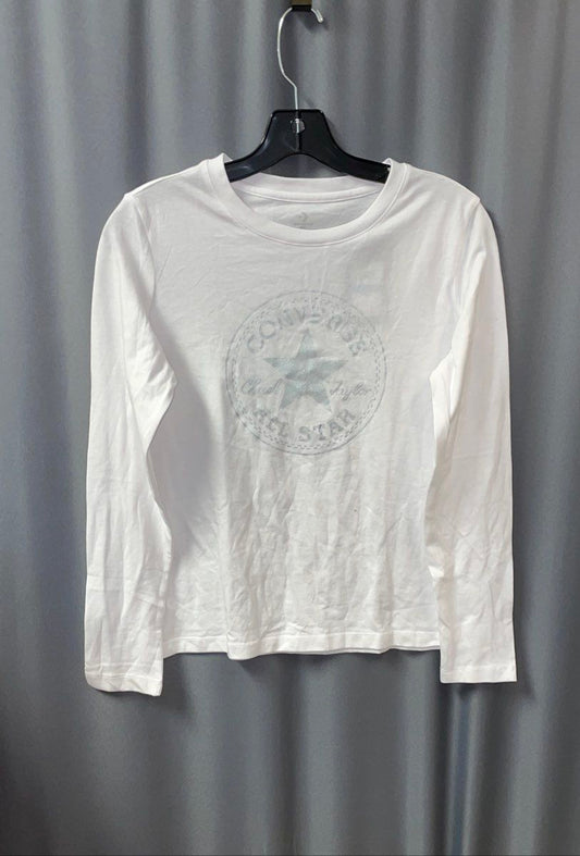 Converse Boys' White Chuck Taylor All Star Logo Long Sleeve T-Shirt Size XL