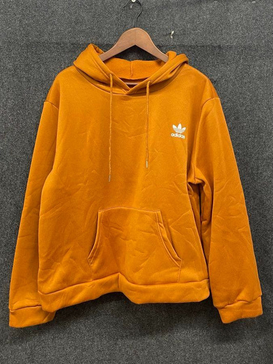 Adidas Men's Burnt Orange Trefoil Fleece Pullover Hoodie Sweatshirt Sz 3XL