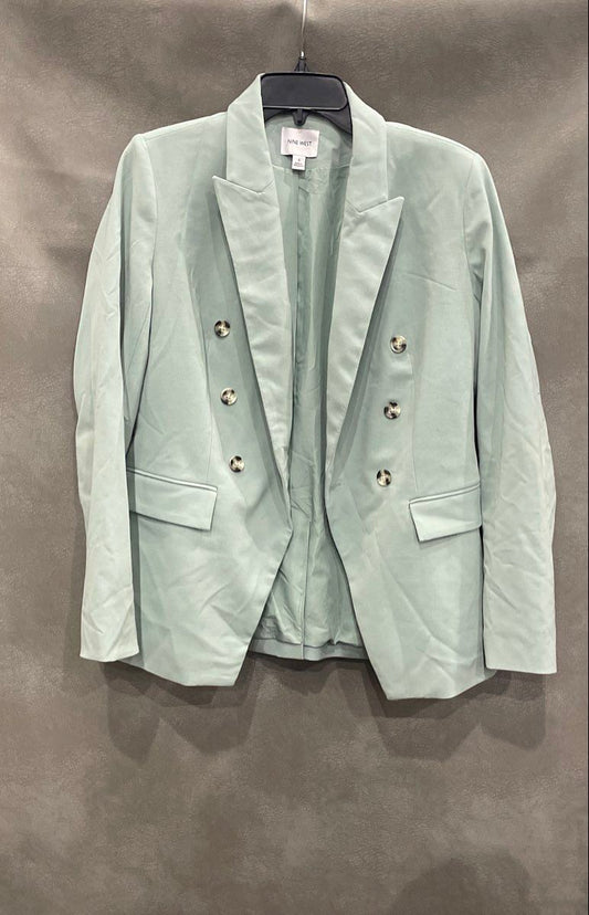 Nine West Women's Mint Green Double Breasted Peak Lapel Blazer Sz S
