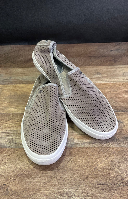 Michael Kors Perforated Suede Slip On Sneakers Taupe Women's Size 10