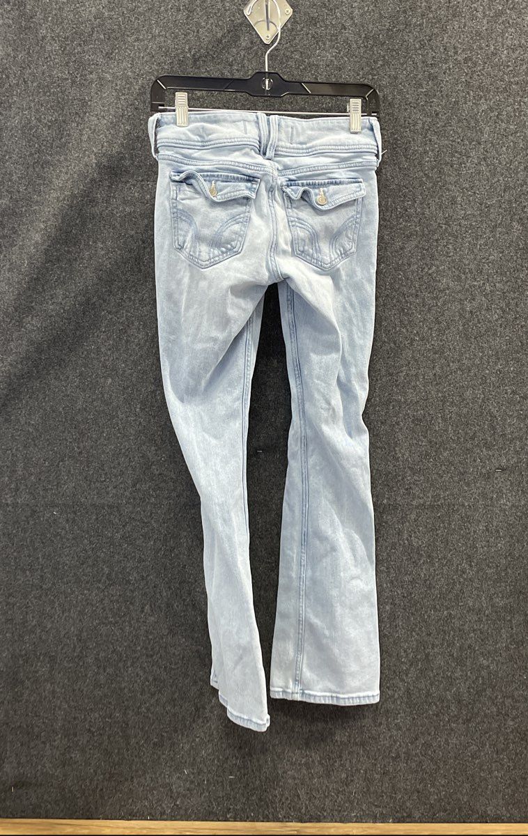 Hollister Women's Low-Rise Bootcut Light Blue Jeans Flap Pocket Sz 0R W25