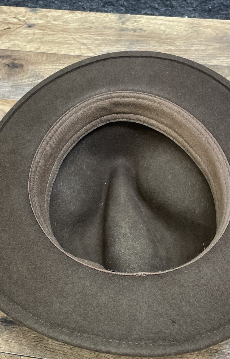 Scala Men's Olive Green Wool Felt Wide Brim Outback Fedora Hat