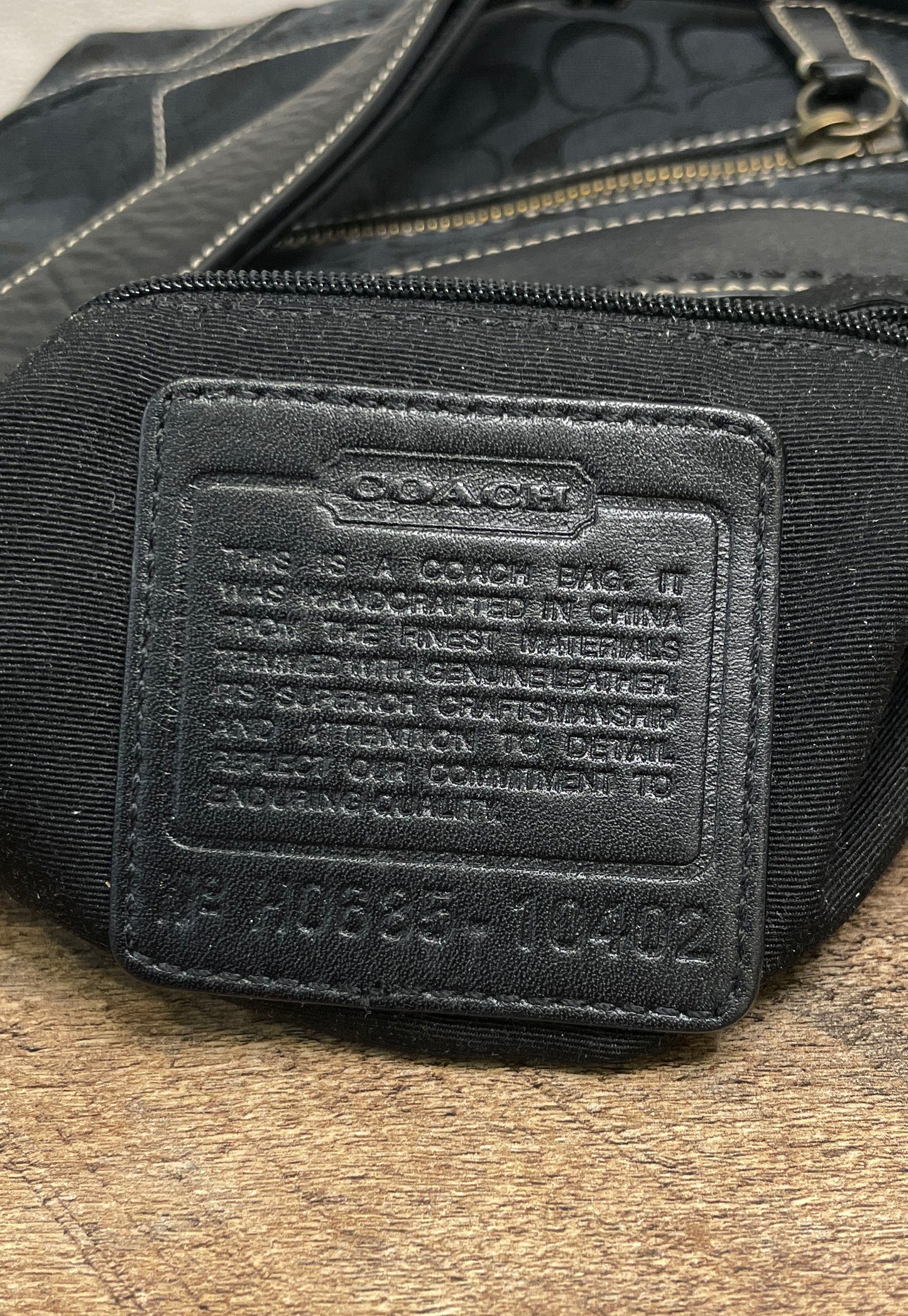 Coach Black Signature Jacquard Leather Trim Small Shoulder Crossbody Bag 10402
