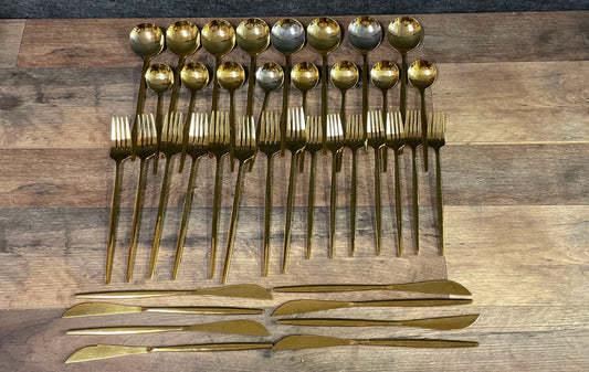 Gold Stainless Steel Cutlery Set 39 Pieces