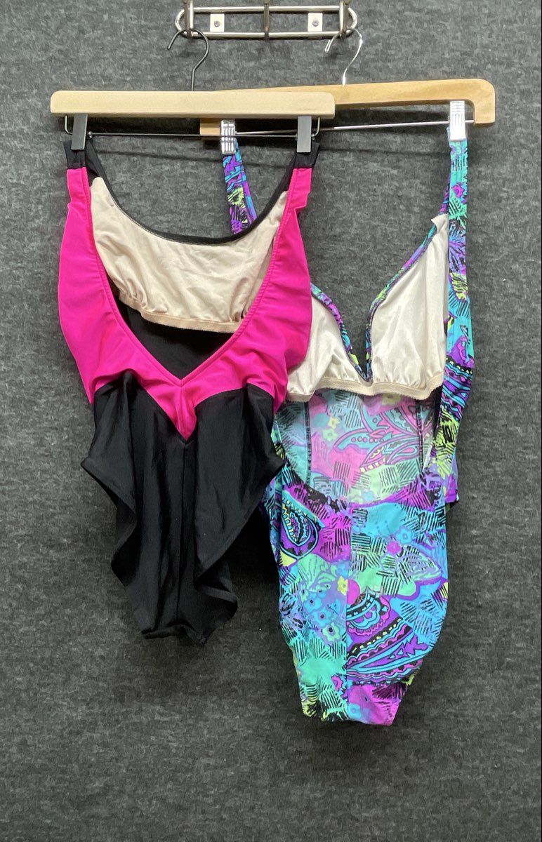 Vintage 90s One Piece Swimsuit Lot of 6 Catalina Maxine Hollywood Sz M 10