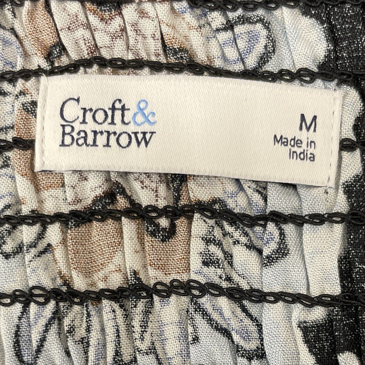 Croft & Barrow Women's Black Medallion Smocked Sleeveless Midi Dress Sz M NWT