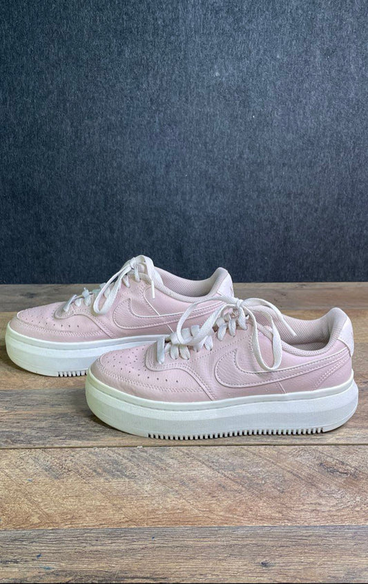 Nike Court Vision Alta Light Pink Leather Platform Sneakers Women's Size 8