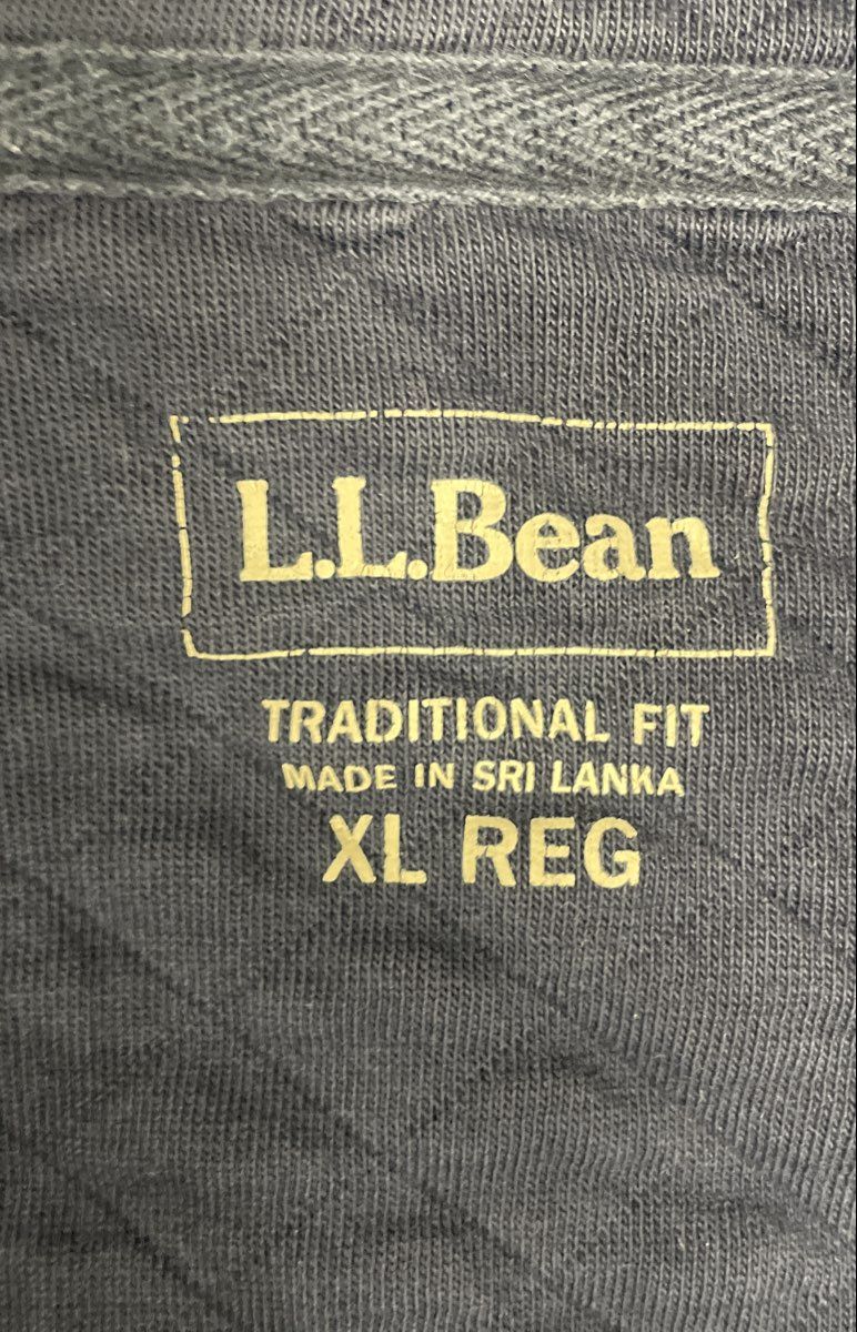 L.L. Bean Men's Quilted Mock Neck Snap Pullover Sweatshirt Navy Blue Sz XL