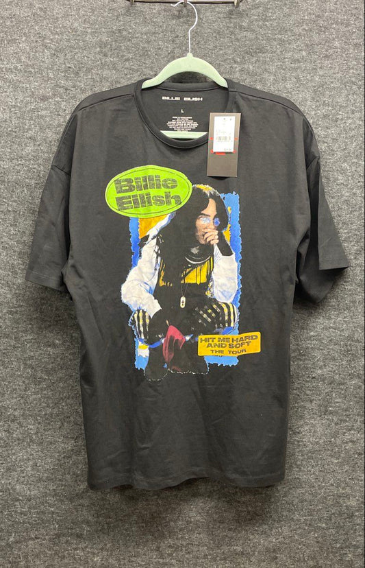 Billie Eilish Unisex Hit Me Hard And Soft The Tour Black T-Shirt NWT Sz L