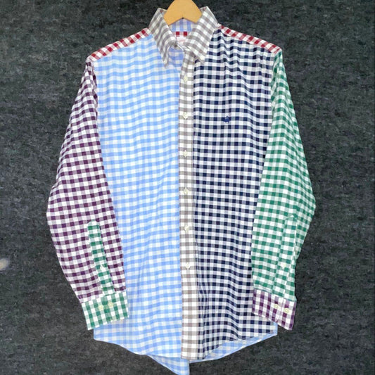 Brooks Brothers 346 Men's Multicolor Gingham Fun Shirt Non-Iron Supima Cotton S