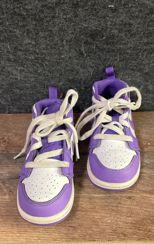 Nike Air Jordan 1 Mid Purple White Toddler Sneakers Size 7C