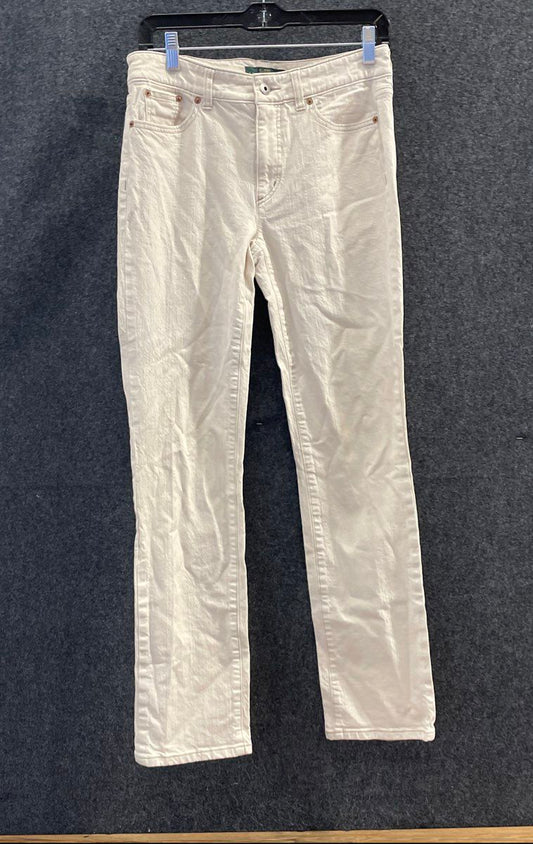 Ralph Lauren Lauren Jeans Co Women's White Straight Leg Stretch Pants Size 6