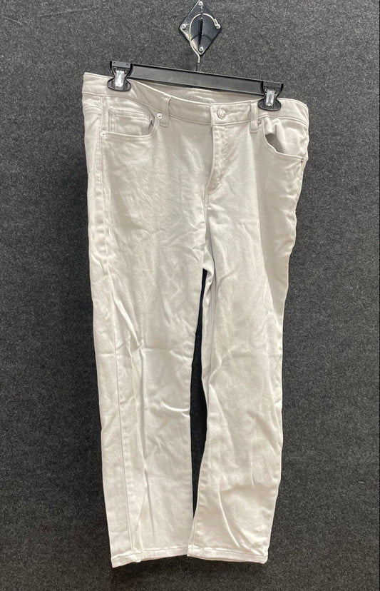 Michael Kors Women's Light Gray Cropped Skinny Denim Jeans 5-Pocket Sz 8
