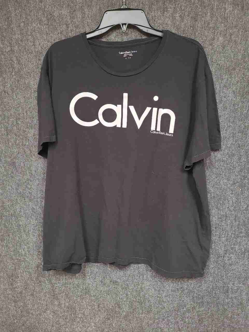 Calvin Klein Jeans Men's Black Logo Graphic Short Sleeve Crew Neck T-Shirt Sz L