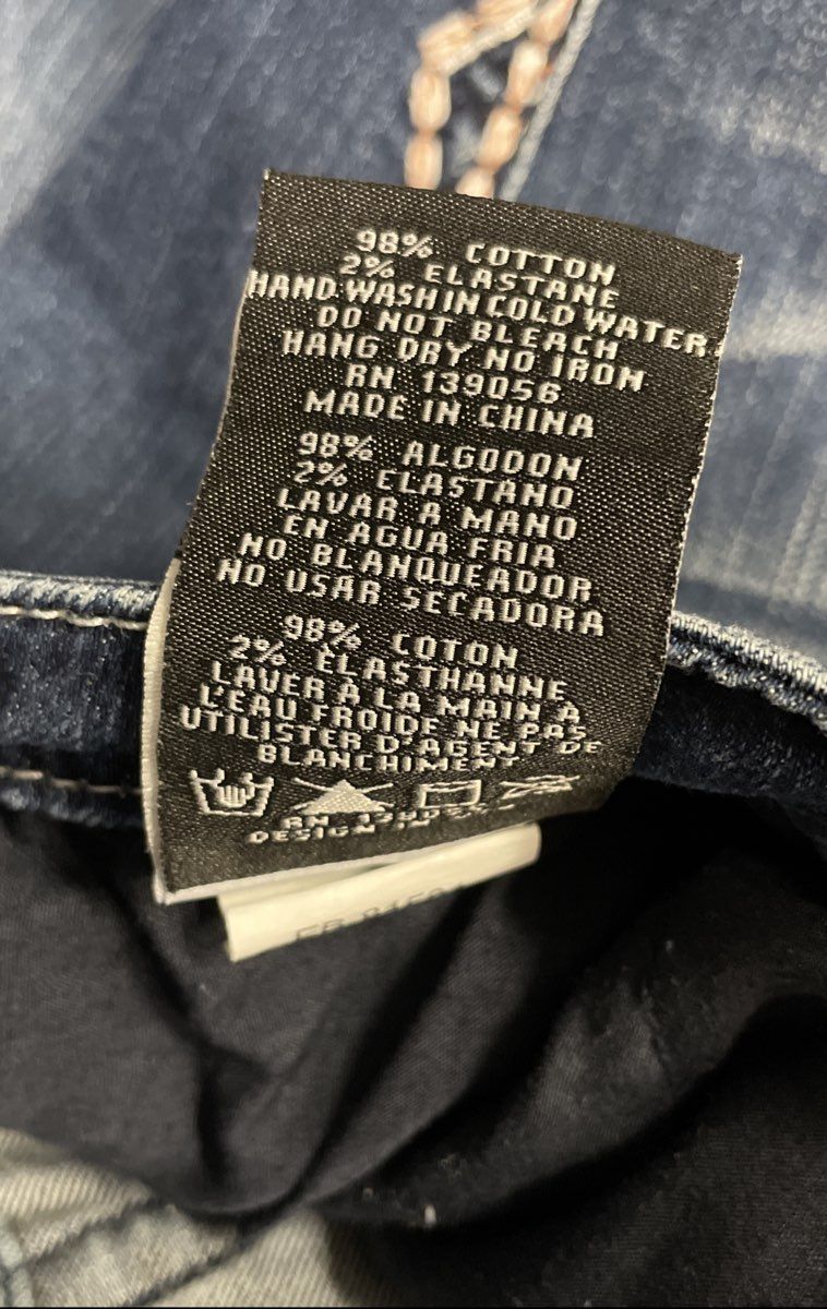 Grace in LA Women's Blue Easy Fit Embellished Bootcut Denim Jeans Sz 27