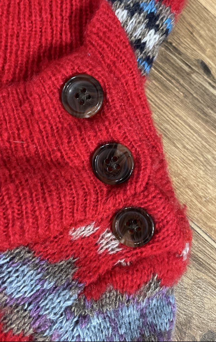 American Eagle Women's Red Fair Isle Wool Blend Sweater Dress XS