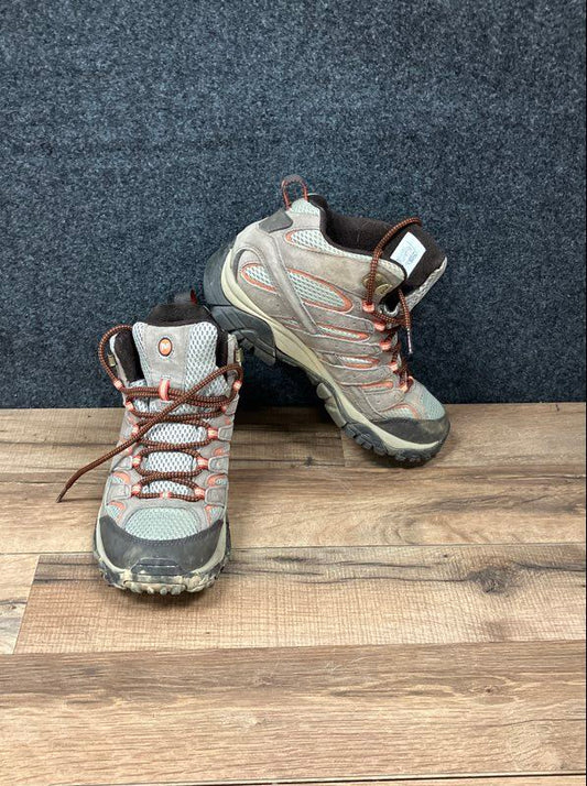 Merrell Moab 2 Mid Waterproof Vibram Hiking Boots Grey Womens Size 7.5