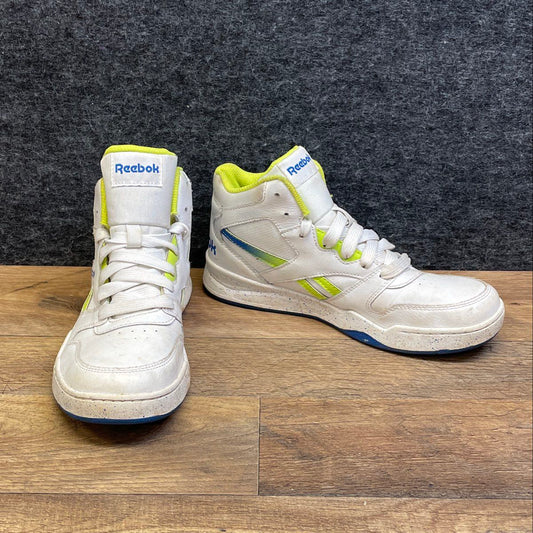 Reebok BB4500 Hi 2 White Neon Lime Blue High Top Sneakers Women's Size 5