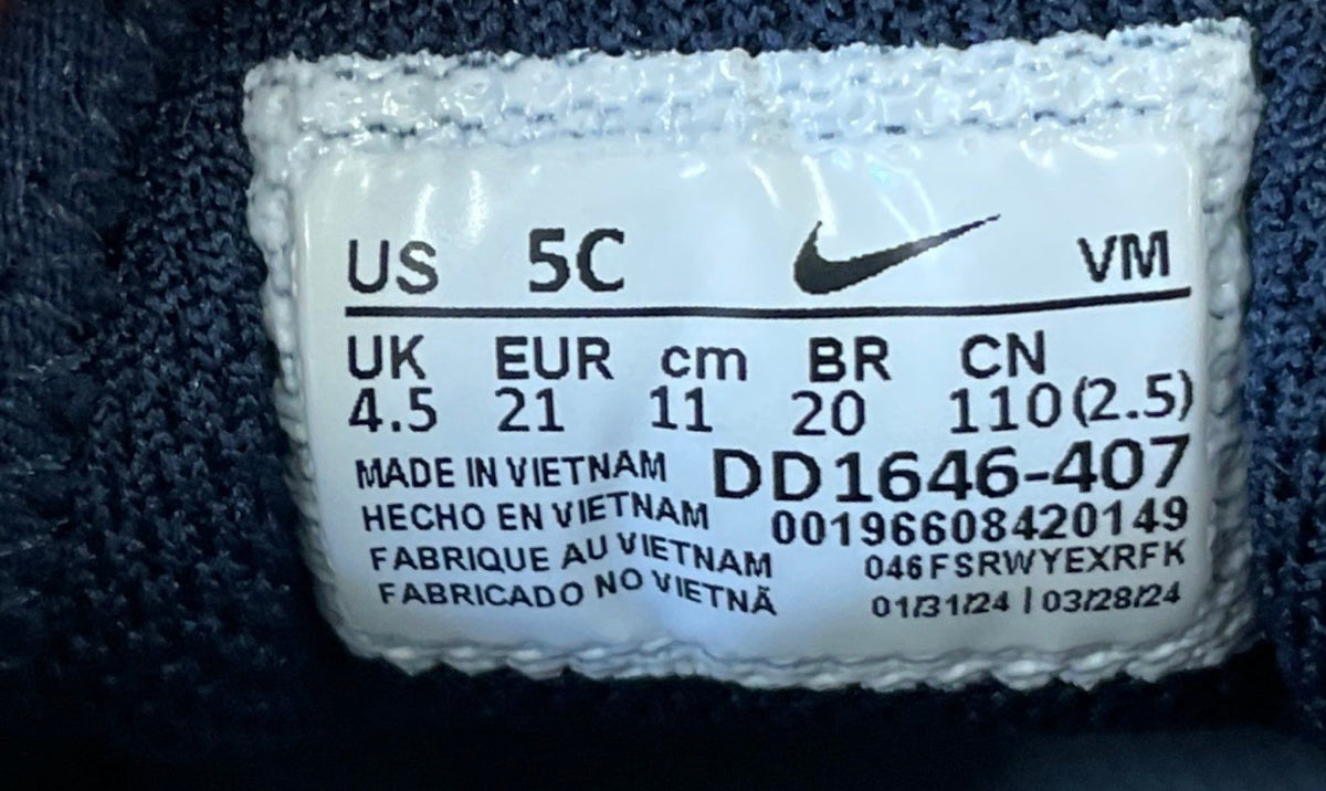 Nike Air Max 270 Midnight Navy White Toddler Sneakers DD1646-407 Size 5C
