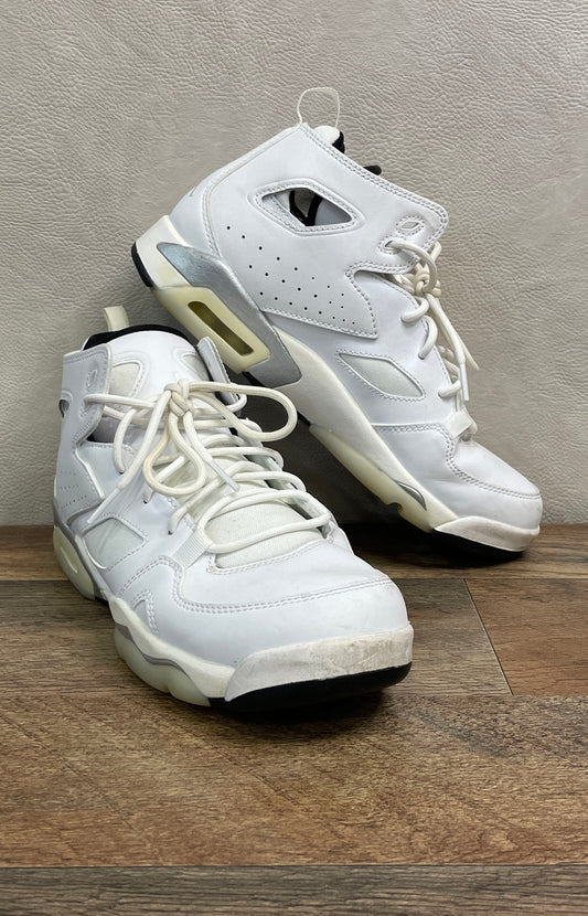 Nike Jordan 6-17-23 White Metallic Silver Basketball Shoes Size 7Y