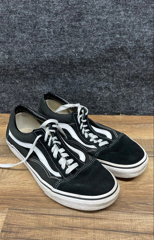 Vans Old Skool Black White Low Top Sneakers Men's Size 9 Women's 10.5