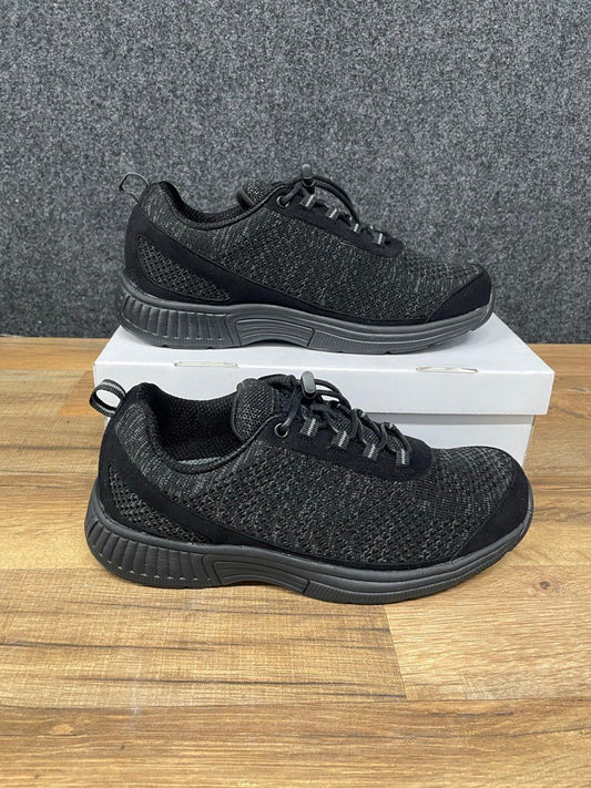 Orthofeet Coral No-Tie Athletica Black Women's Walking Sneakers Size 8.5