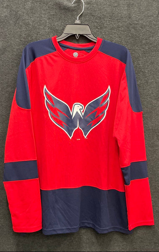 NHL Hockey Washington Capitals Long Sleeve Performance Shirt Weagle Logo XL