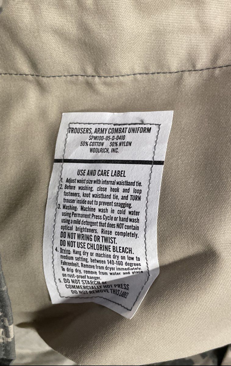 Woolrich Men's ACU Digital Camo Army Combat Uniform Cargo Pants XL Regular NWT