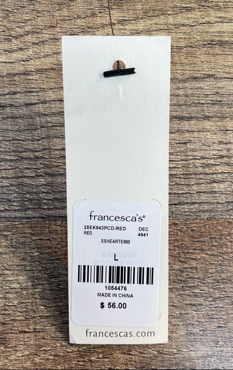 Francesca's Women's Red Tammie Puff Mini Dress Heart Buckle Sz L NWT
