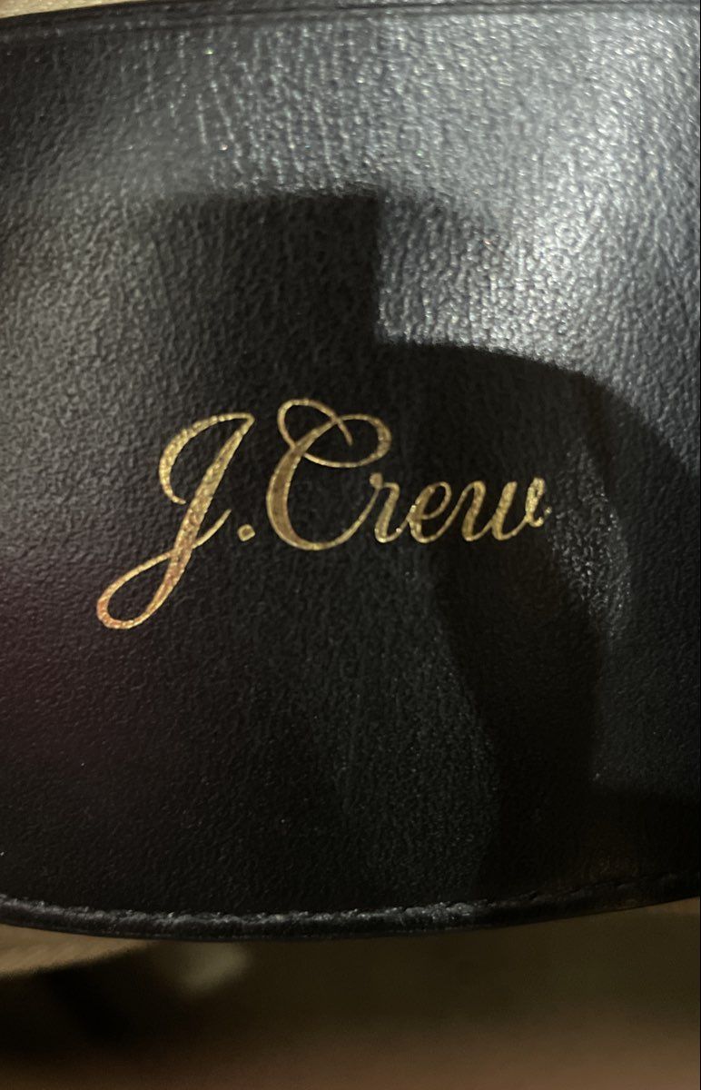 J.Crew Black Leather Large Tote Bag Double Handle Handbag