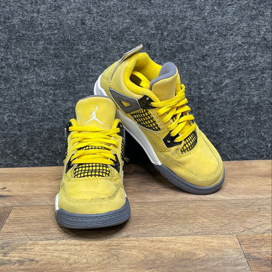 Nike Air Jordan 4 Retro Lightning Tour Yellow Black White GS Sneakers