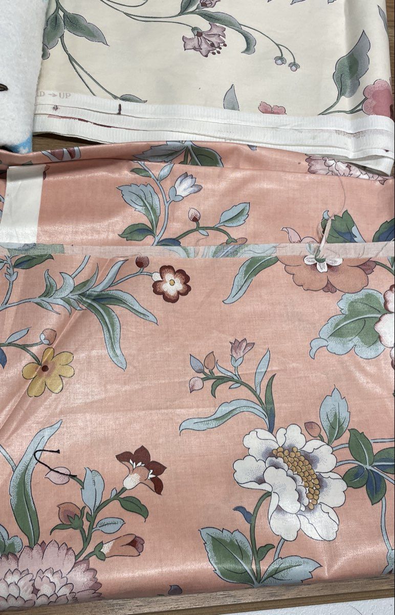 Vintage 90s Mixed Fabric Lot 7 Pcs Scooby-Doo Floral Tweed Chintz Upholstery