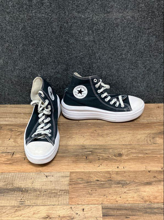 Converse Chuck Taylor All Star Move High Top Black White Platform Size 10