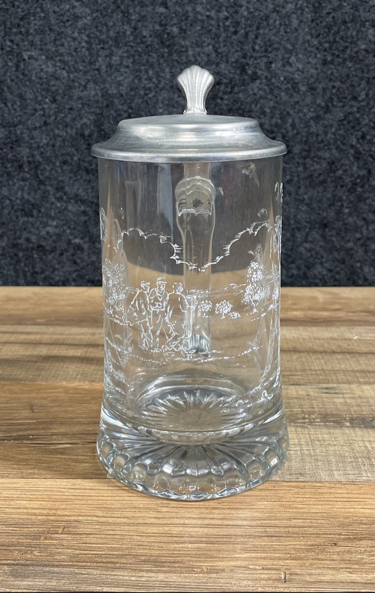 Domex Golf Etched Glass Beer Stien