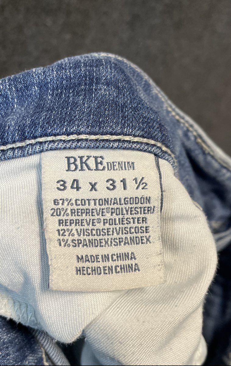 BKE Women's Victoria Mid-Rise Bootcut Jeans Light Wash Distressed Sz 34x31.5